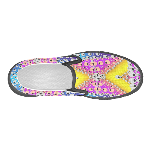 Music Tribute In the sun Peace and Popart Men's Slip-on Canvas Shoes (Model 019)