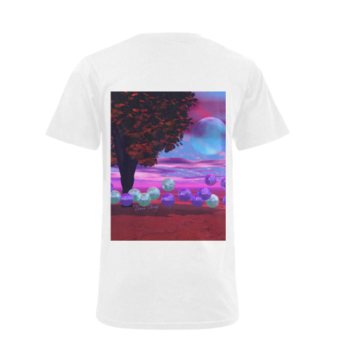 Bubble Garden, Abstract Rose  Azure Wisdom Men's V-Neck T-shirt (USA Size) (Model T10)
