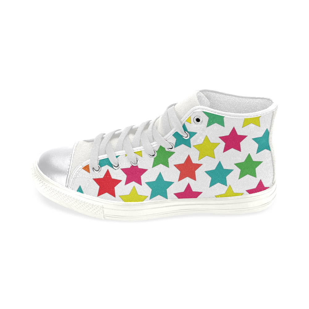 Stars Women's Classic High Top Canvas Shoes (Model 017)