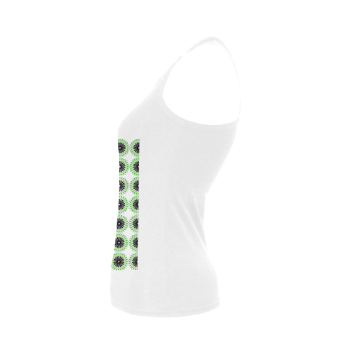 Green and Black Design Pattern Women's Shoulder-Free Tank Top (Model T35)
