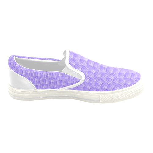 Lilac/White Pattern Women's Unusual Slip-on Canvas Shoes (Model 019)