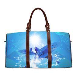 The cartoon sharks Waterproof Travel Bag/Large (Model 1639)