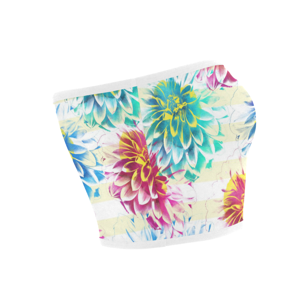 Colorful Dahlias Bandeau Top