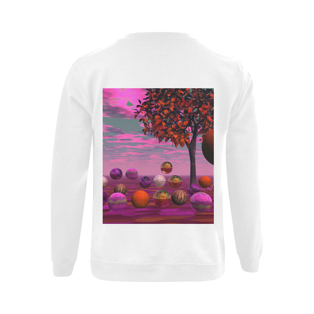 Bittersweet Opinion, Abstract Raspberry Maple Tree Gildan Crewneck Sweatshirt(NEW) (Model H01)