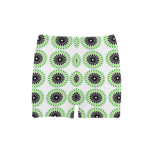 Green and Black Design Pattern Briseis Skinny Shorts (Model L04)