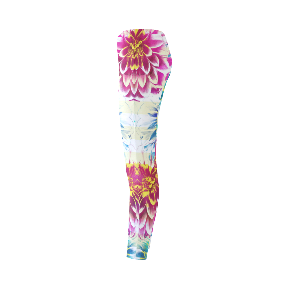 Colorful Dahlias Cassandra Women's Leggings (Model L01)