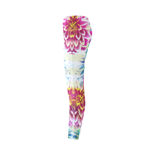 Colorful Dahlias Cassandra Women's Leggings (Model L01)