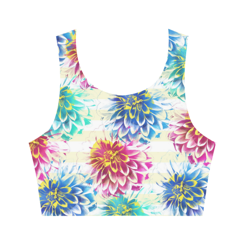 Colorful Dahlias Women's Crop Top (Model T42)