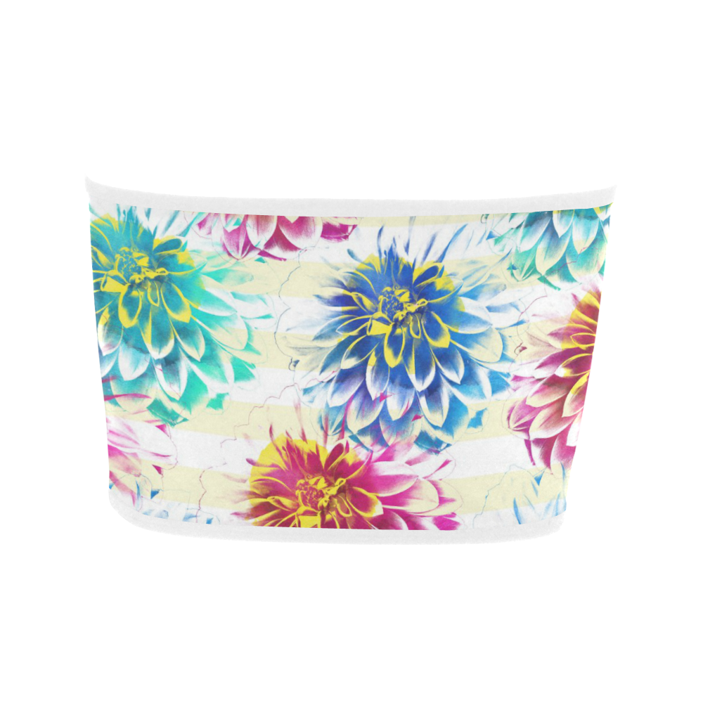 Colorful Dahlias Bandeau Top