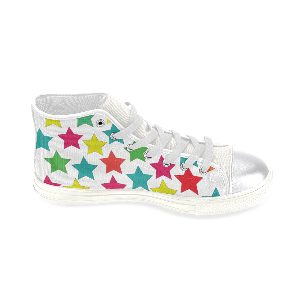 Stars Women's Classic High Top Canvas Shoes (Model 017)