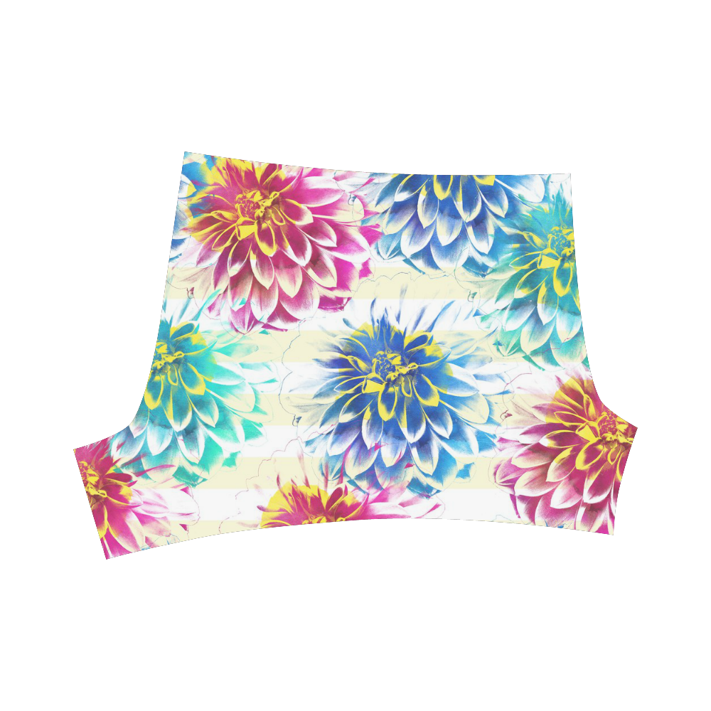 Colorful Dahlias Briseis Skinny Shorts (Model L04)