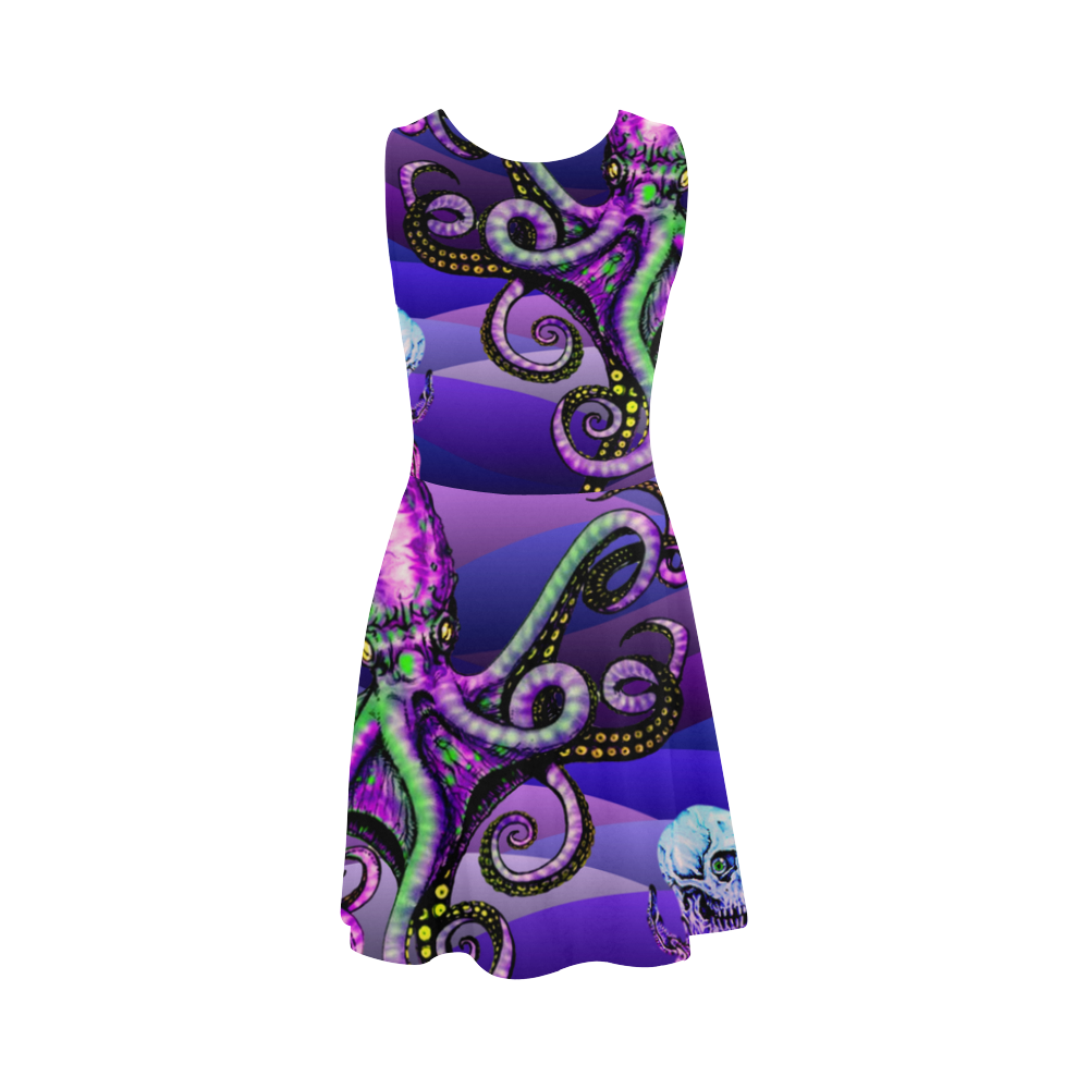 octopus cephalopod water creepy skulls Atalanta Sundress (Model D04)