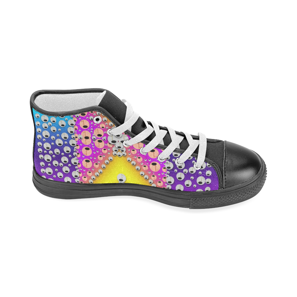 Music Tribute In the sun Peace and Popart Men’s Classic High Top Canvas Shoes (Model 017)