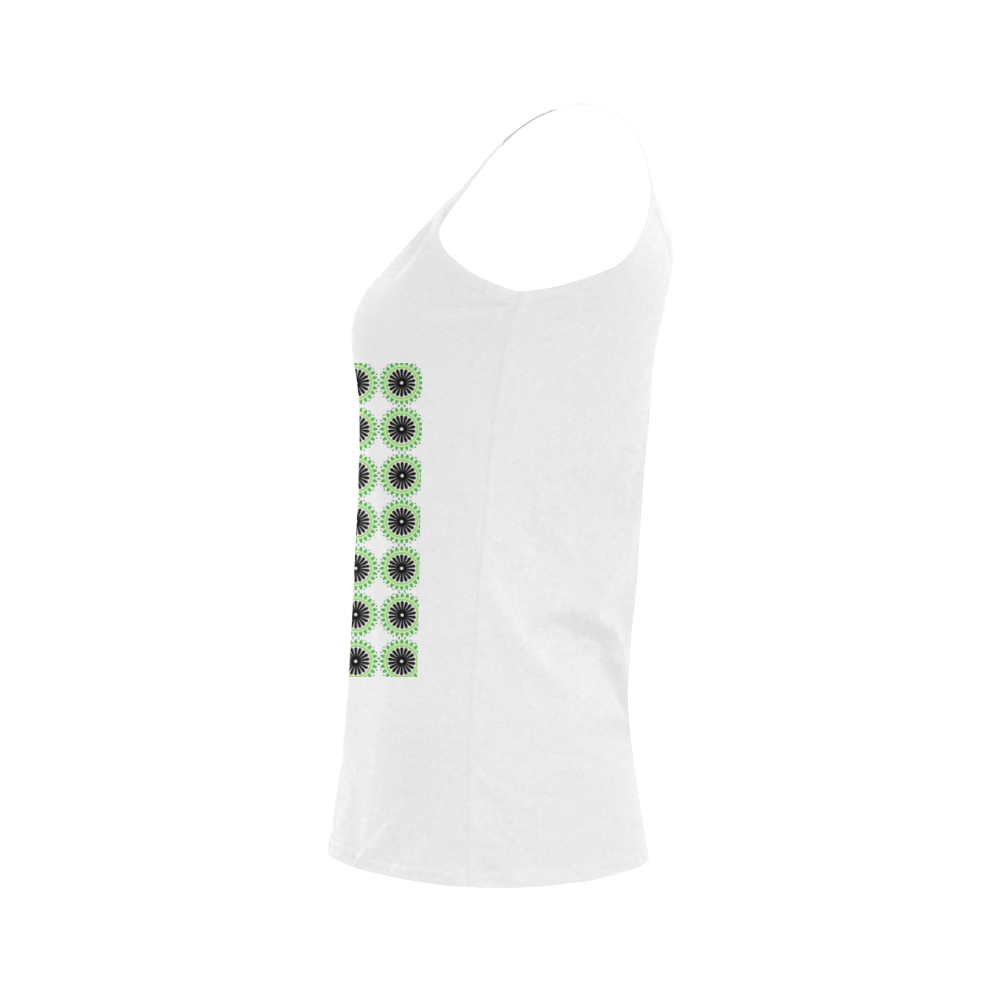 Green and Black Design Pattern Women's Spaghetti Top (USA Size) (Model T34)