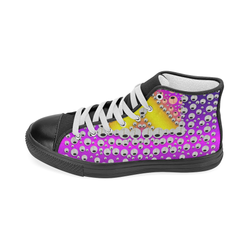 Music Tribute In the sun Peace and Popart Women's Classic High Top Canvas Shoes (Model 017)