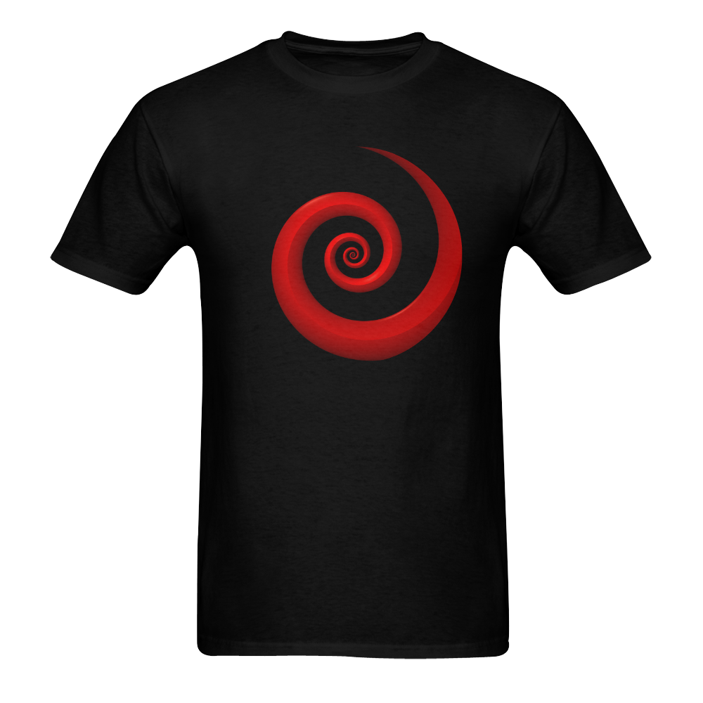 Red/Black Spiral Men's T-Shirt in USA Size (Two Sides Printing)