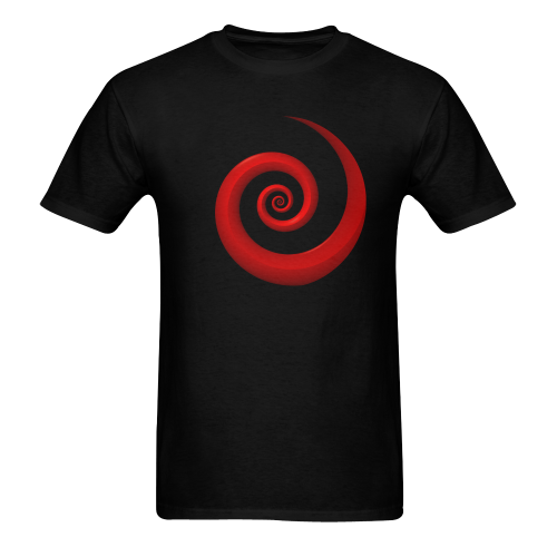 Red/Black Spiral Men's T-Shirt in USA Size (Two Sides Printing)