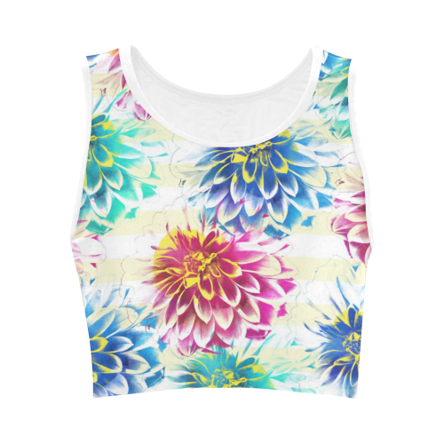 Colorful Dahlias Women's Crop Top (Model T42)