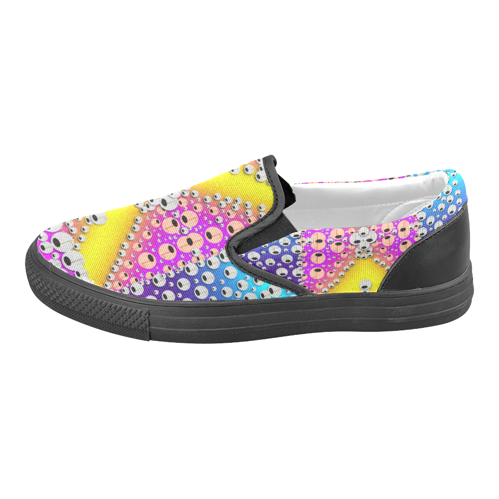 Music Tribute In the sun Peace and Popart Men's Slip-on Canvas Shoes (Model 019)