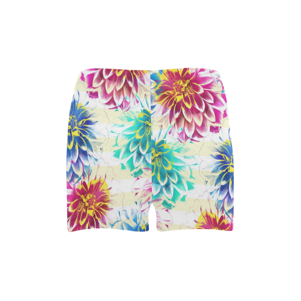 Colorful Dahlias Briseis Skinny Shorts (Model L04)