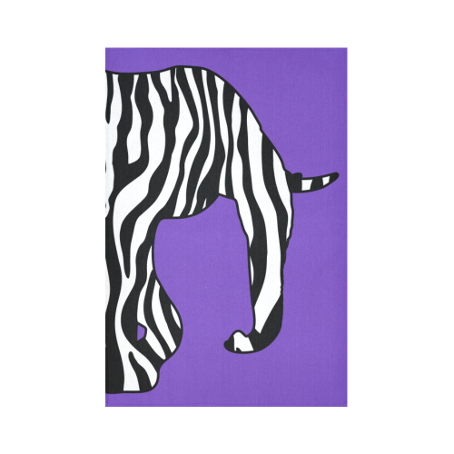 ZEBRAPHANT Elephant with Zebra Stripes black white Cotton Linen Wall Tapestry 60"x 90"