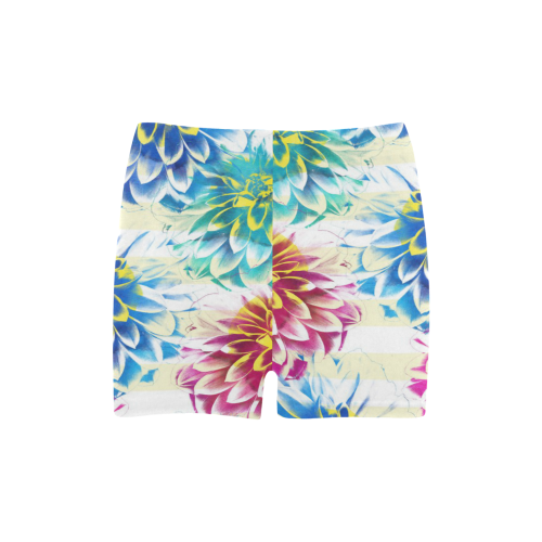 Colorful Dahlias Briseis Skinny Shorts (Model L04)