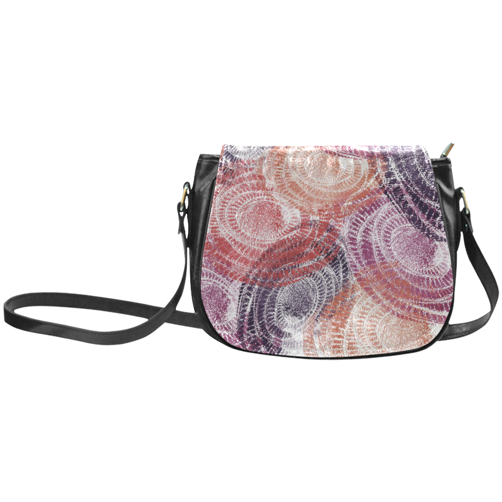 Abstract Circular Pattern Classic Saddle Bag/Large (Model 1648)