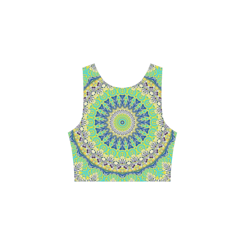 POWER MANDALA Blue Green Yellow Atalanta Sundress (Model D04)