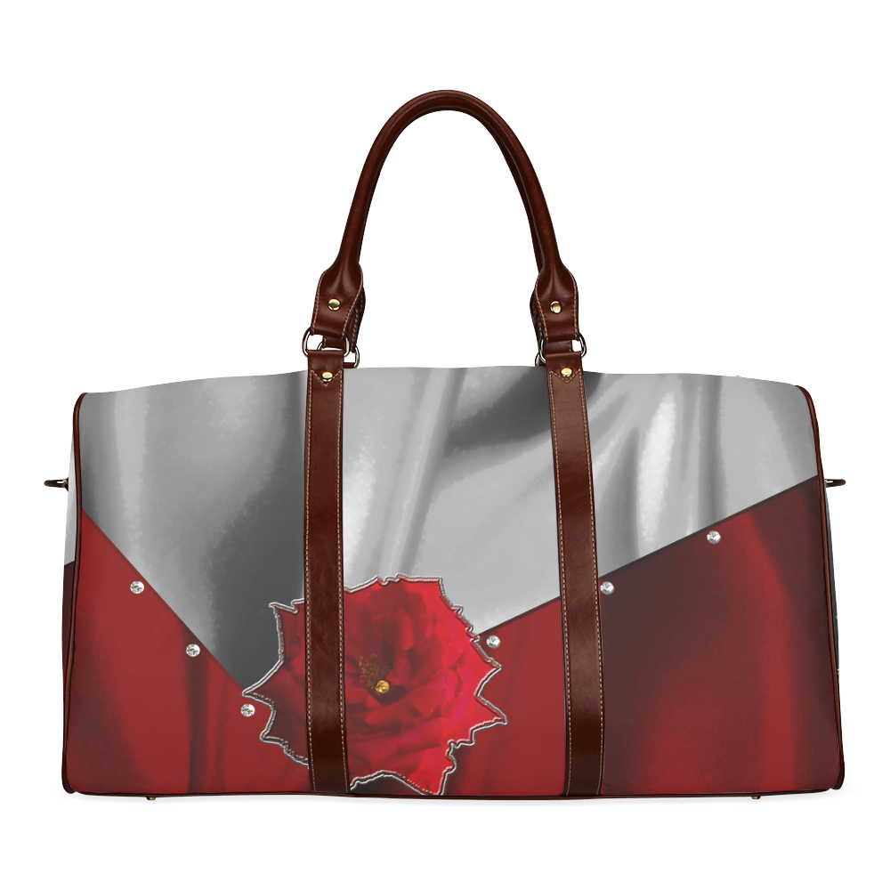 Two Tone Silk Rose Waterproof Travel Bag/Small (Model 1639)