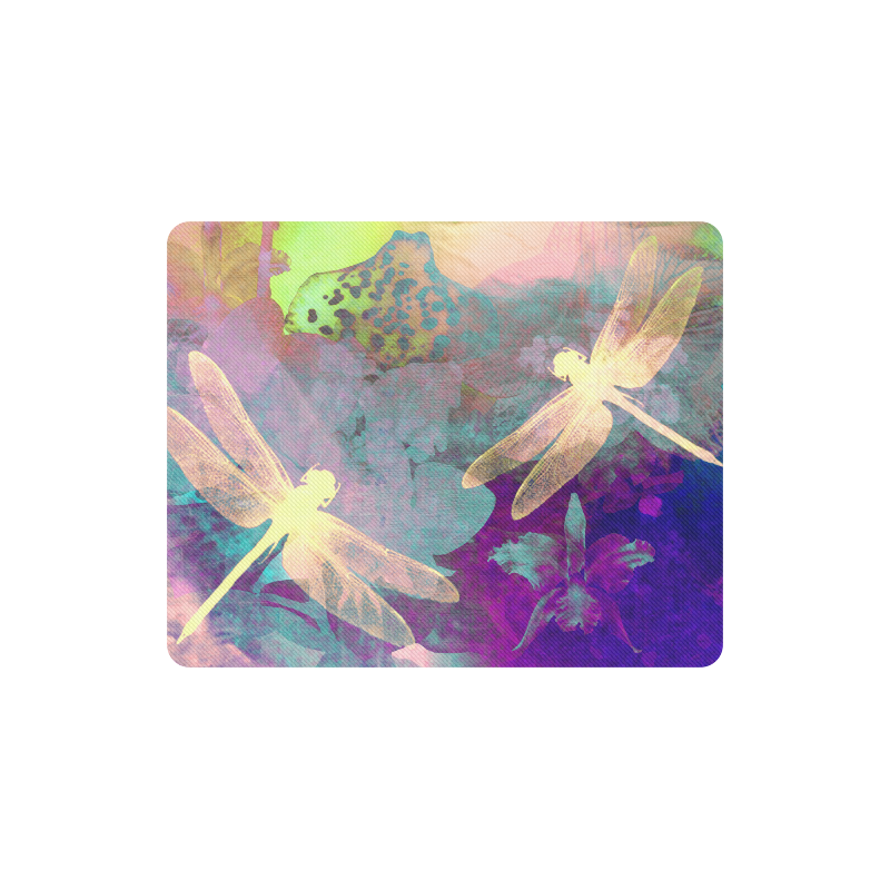 Dragonflies and Orchids Rectangle Mousepad