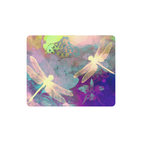 Dragonflies and Orchids Rectangle Mousepad