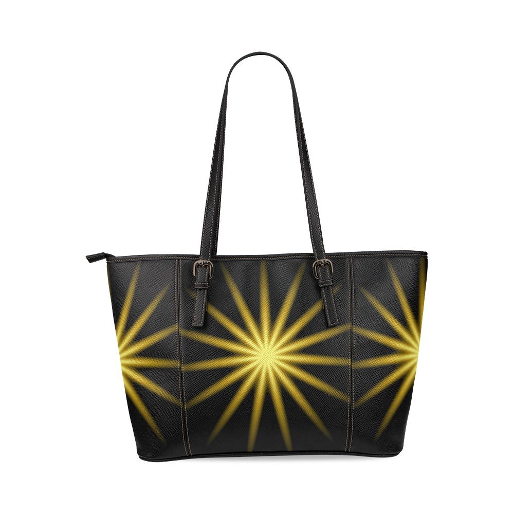 Golden Starburst Leather Tote Bag/Large (Model 1640)