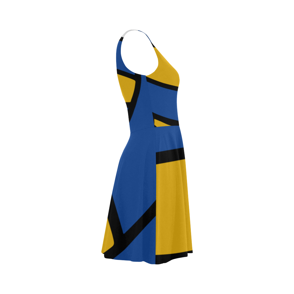 Blue and Yellow Design Atalanta Sundress (Model D04)