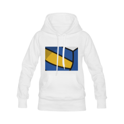 Blue and Yellow Design Women's Classic Hoodies (Model H07)