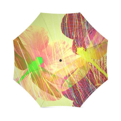Dragonflies & Flowers Summer Foldable Umbrella (Model U01)