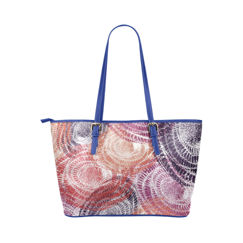 Abstract Circular Pattern Leather Tote Bag/Small (Model 1651)