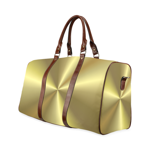 Gold Sun Rays Waterproof Travel Bag/Large (Model 1639)