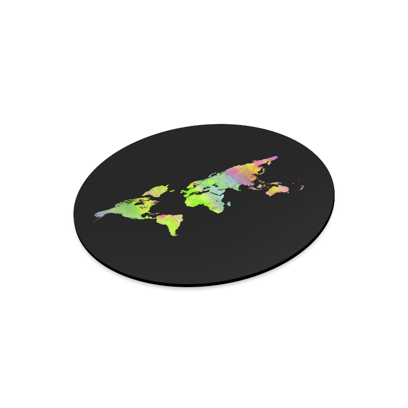 World Map Round Mousepad