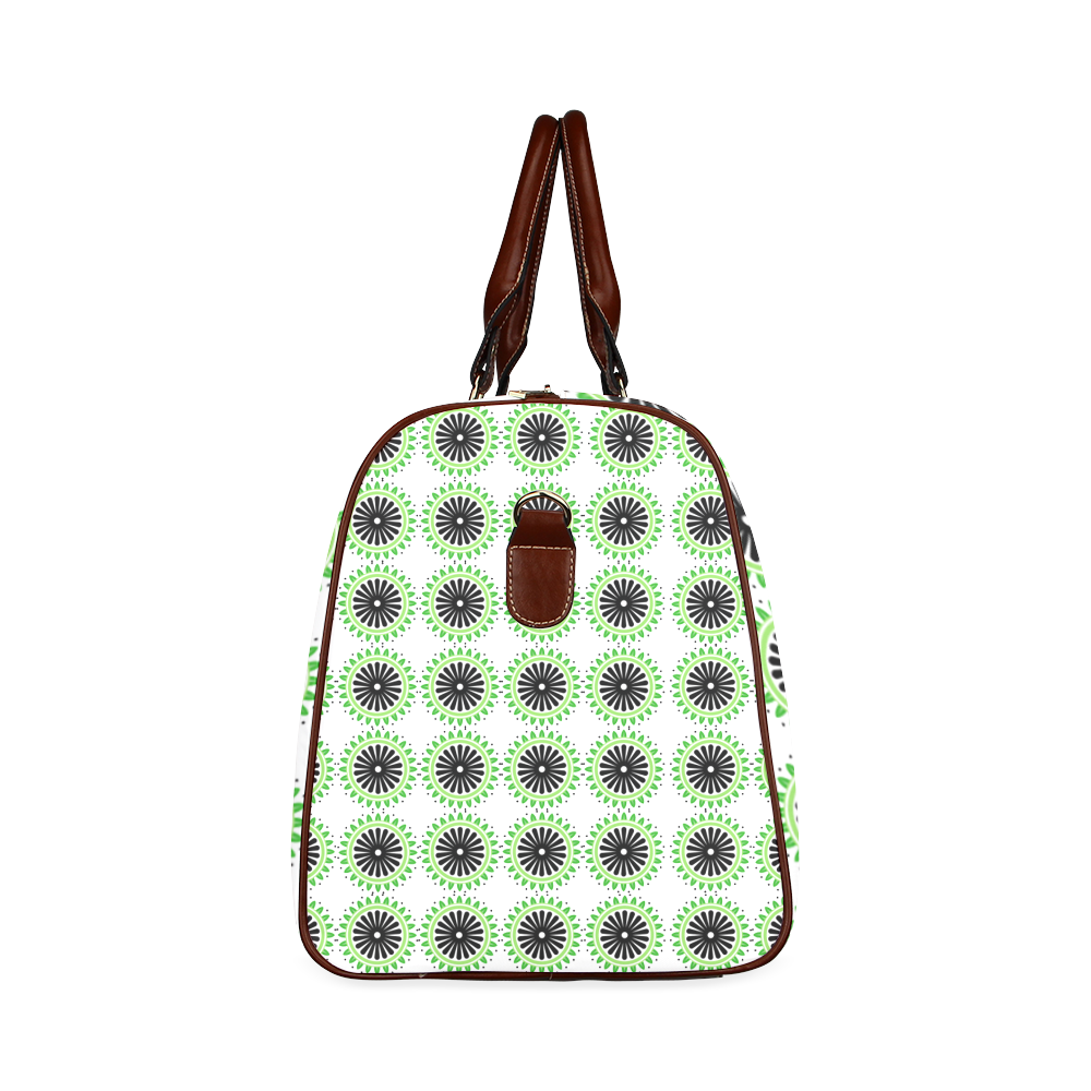 Green and Black Design Pattern Waterproof Travel Bag/Small (Model 1639)