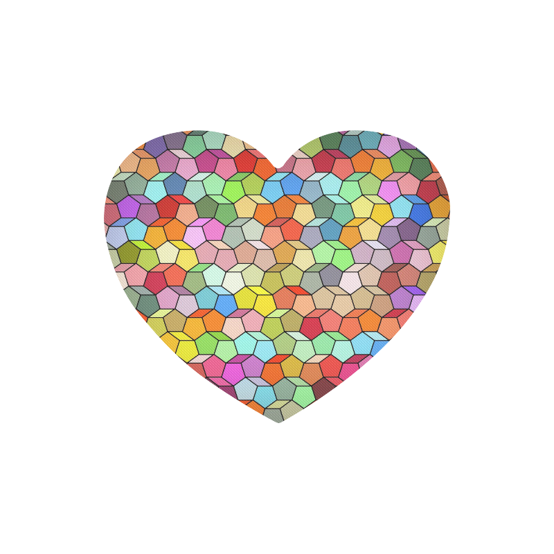 Colorful Polygon Pattern Heart-shaped Mousepad