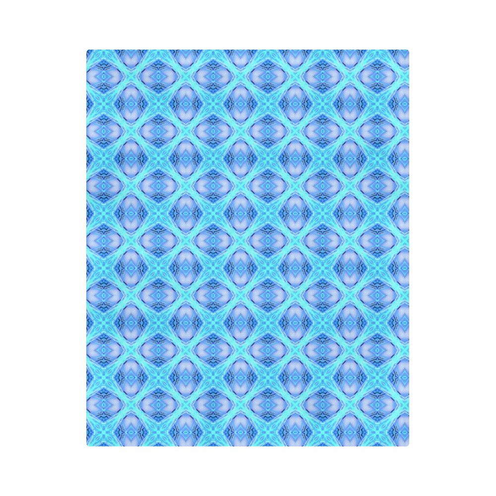 Abstract Circles Arches Lattice Aqua Blue Duvet Cover 86"x70" ( All-over-print)