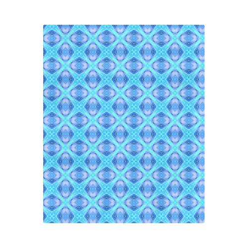 Abstract Circles Arches Lattice Aqua Blue Duvet Cover 86"x70" ( All-over-print)