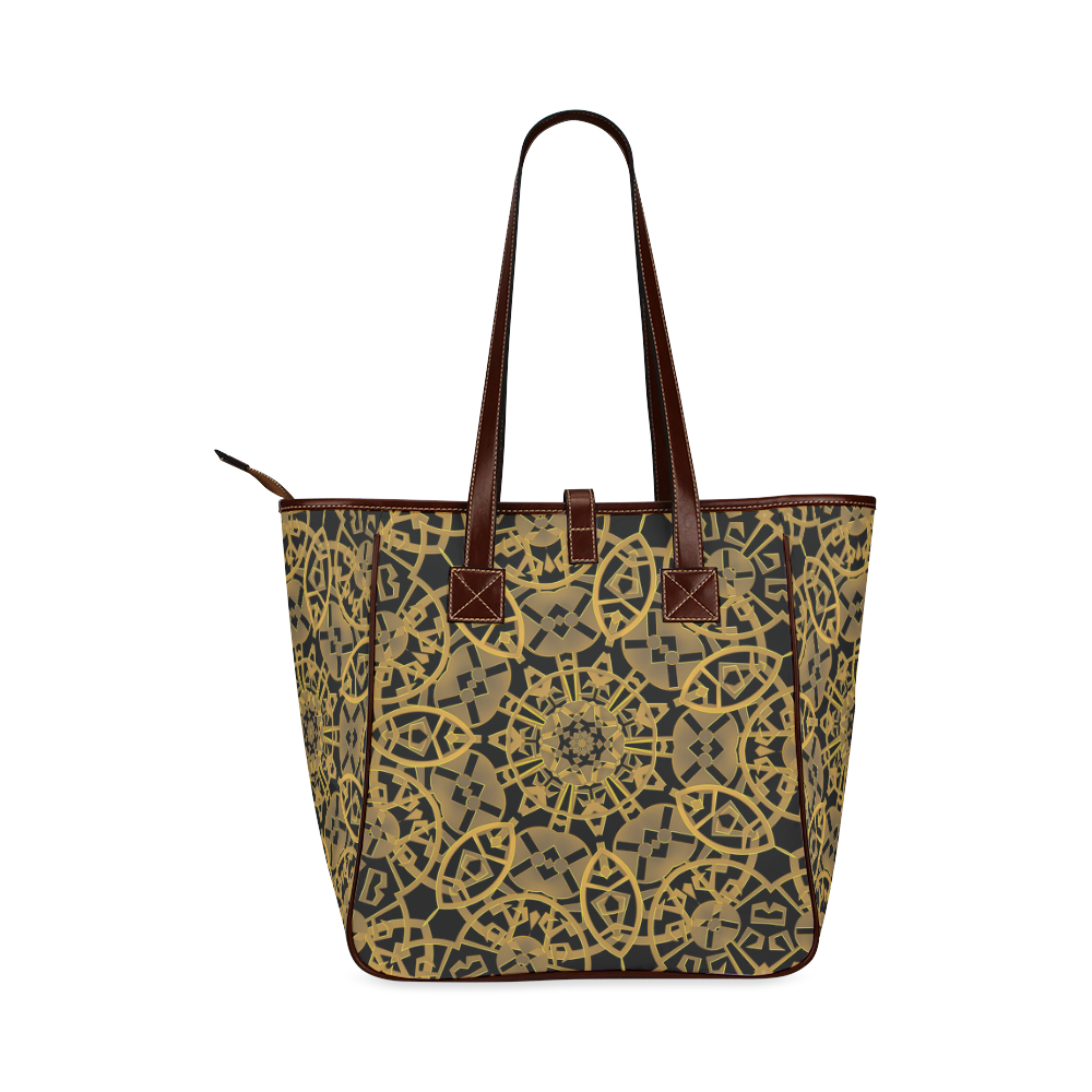 Gold Wheels Kaleidoscope Classic Tote Bag (Model 1644)