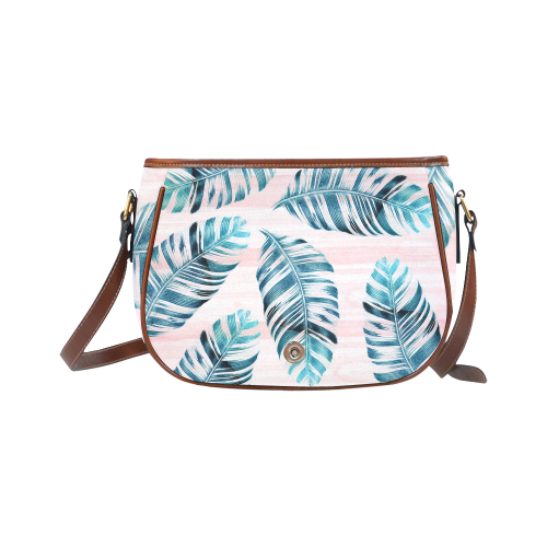 Tropical Leaves Saddle Bag/Large (Model 1649)