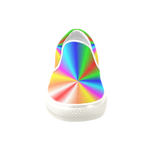 Swathed In Rainbows Women's Unusual Slip-on Canvas Shoes (Model 019)
