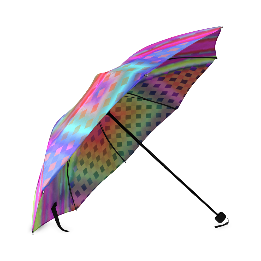 Plaid Design 3D Colours Foldable Umbrella (Model U01)