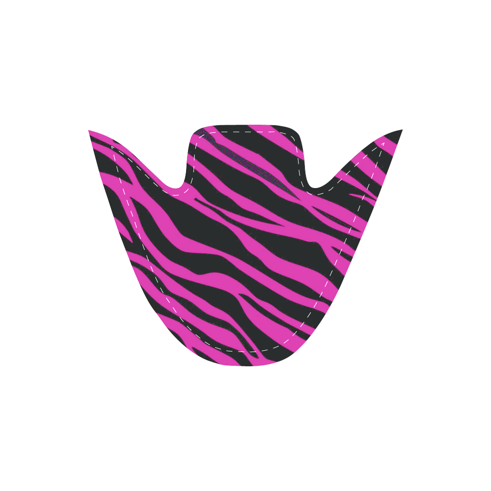 Hot Pink Zebra Stripes Women's Unusual Slip-on Canvas Shoes (Model 019)