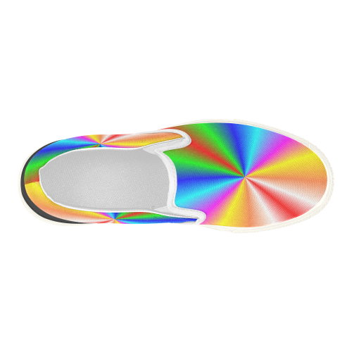 Swathed In Rainbows Women's Slip-on Canvas Shoes (Model 019)