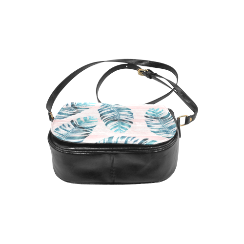 Tropical Leaves Classic Saddle Bag/Large (Model 1648)