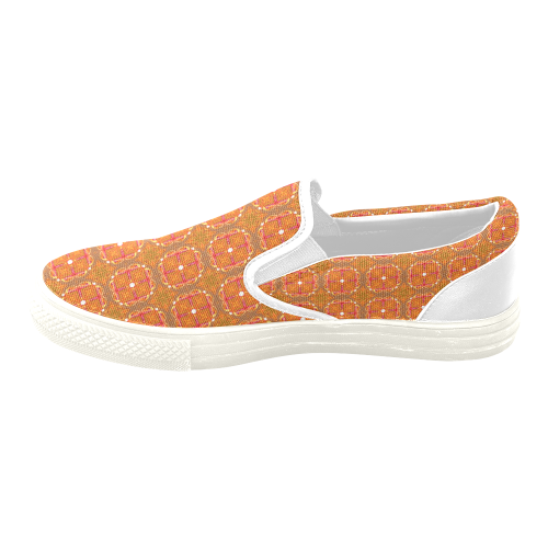 Gingerbread Houses, Cookies, Apple Cider Abstract Women's Unusual Slip-on Canvas Shoes (Model 019)